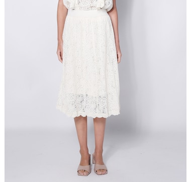 Modern Identity Pull On 7/8 Lined Lace Skirt