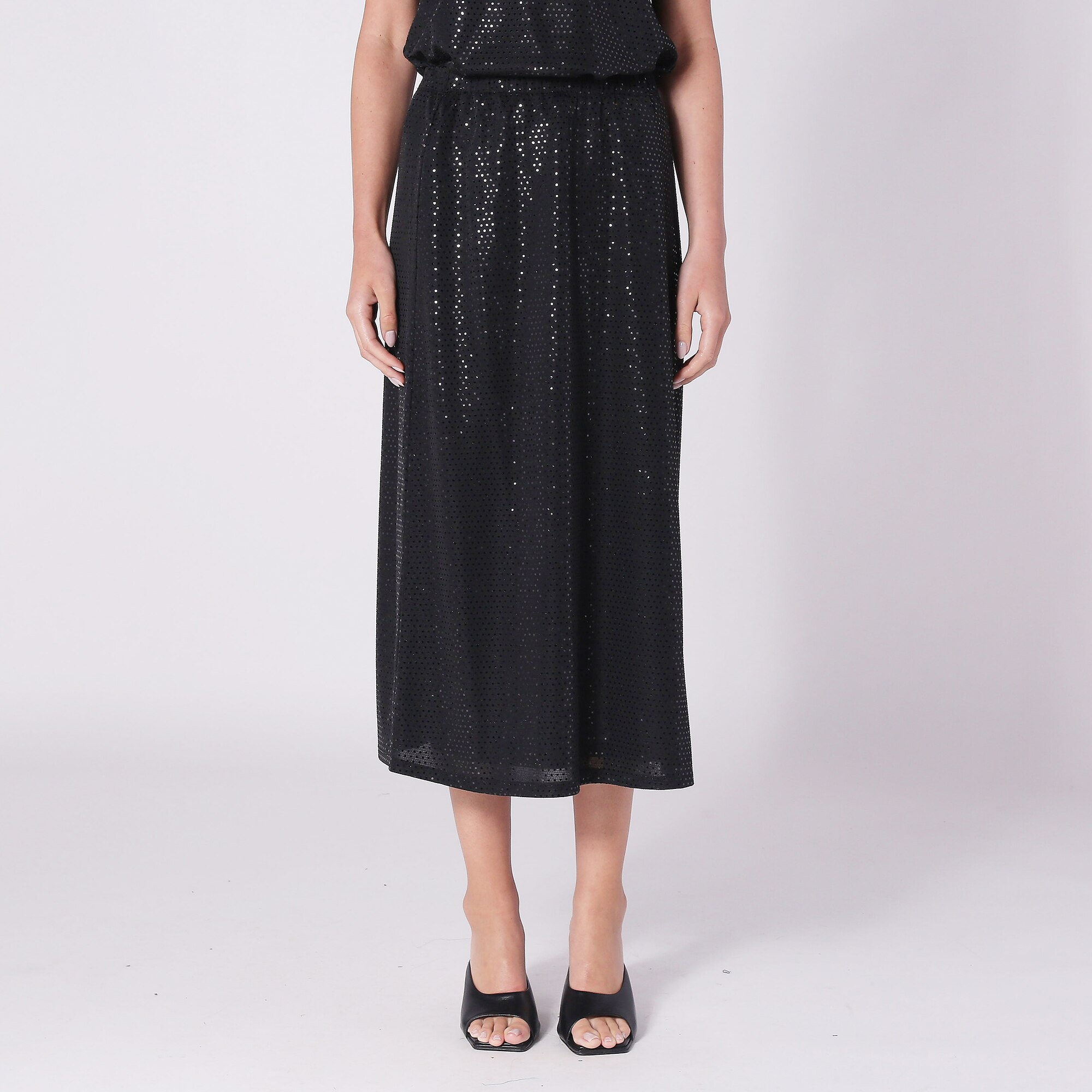 Isaac Mizrahi Sequin Knit Midi Skirt