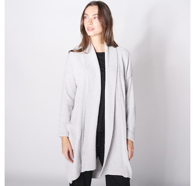 N Natori Aura Heather Rib Trim Cardigan