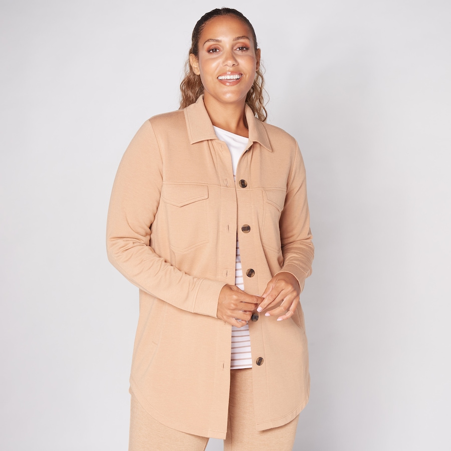 Image 253061_CAF.jpg, Product 253-061 / Price $26.33, Cuddl Duds Comfortwear Button Up Shacket from Cuddl Duds on TSC.ca's Fashion department