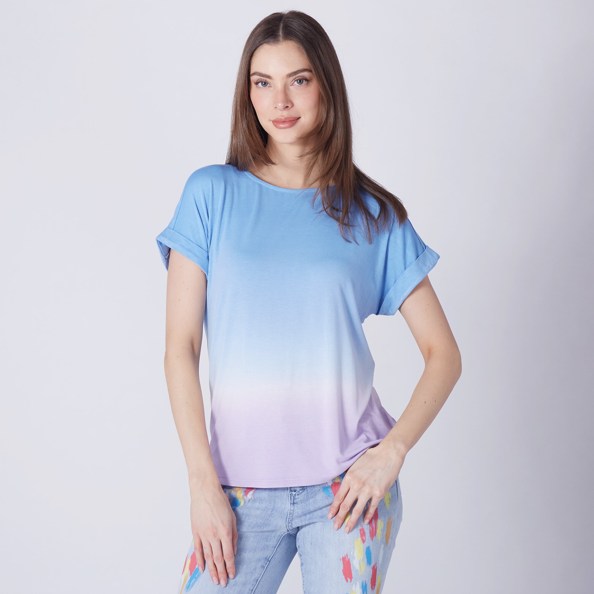 Vince Camuto deals Aqua Dip Dye Linen Top