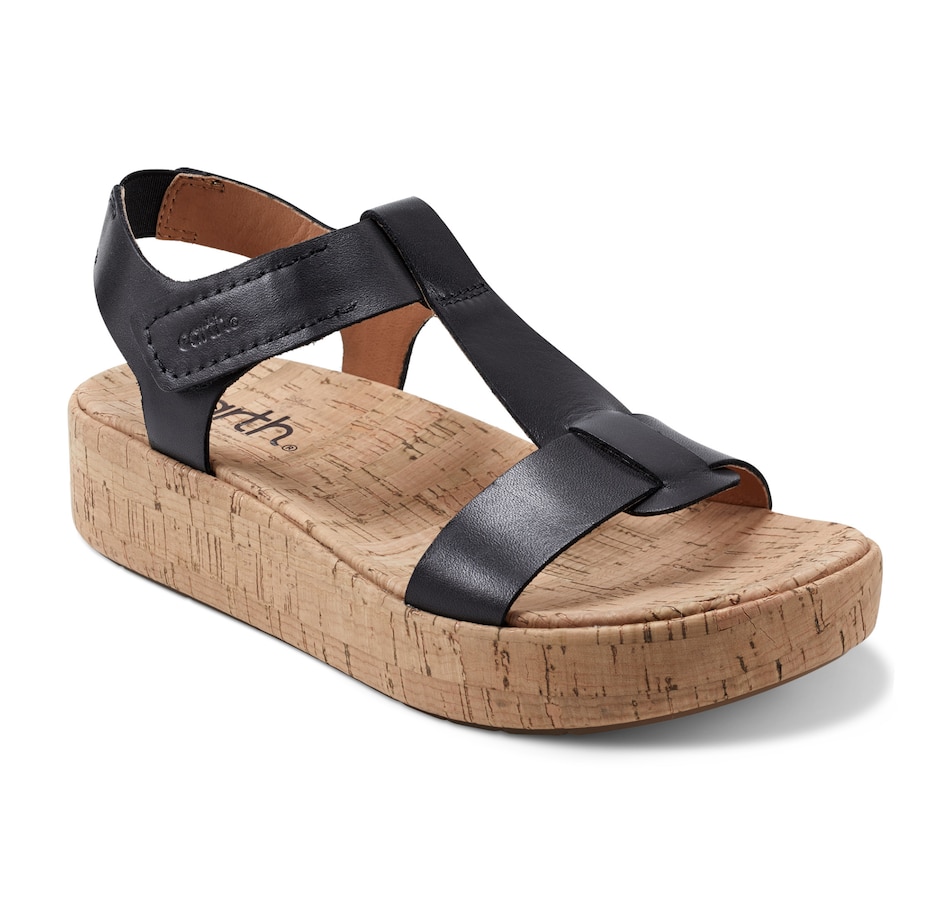 Image 253326_BLK.jpg, Product 253-326 / Price $69.88, Earth Shoes Shari Ankle Strap Wedge Sandal from Earth Shoes on TSC.ca's Shoes department