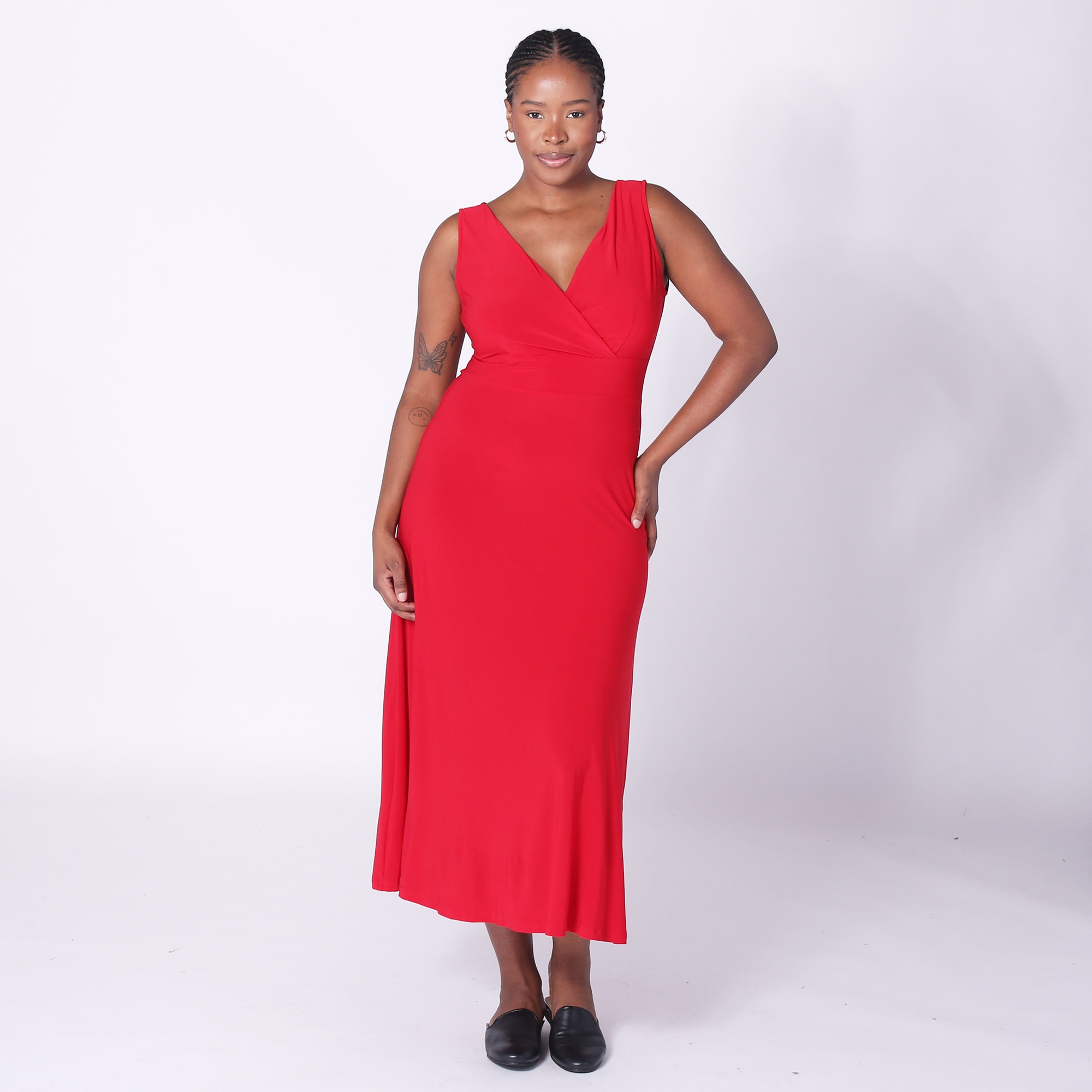 Coral red maxi discount dress