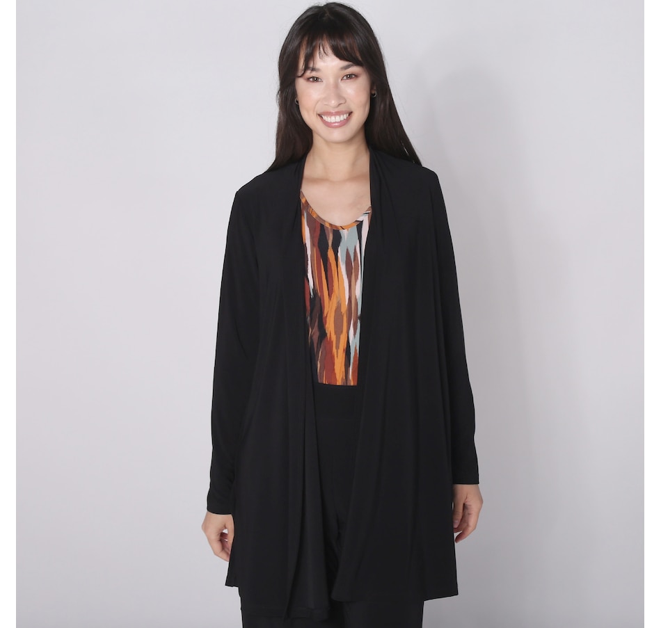 Image 253400_BLK.jpg, Product 253-400 / Price $19.33, Kim & Co. Deluxe Brazil Knit Long Sleeve Cardigan with Slits from Kim & Co. on TSC.ca's Fashion department