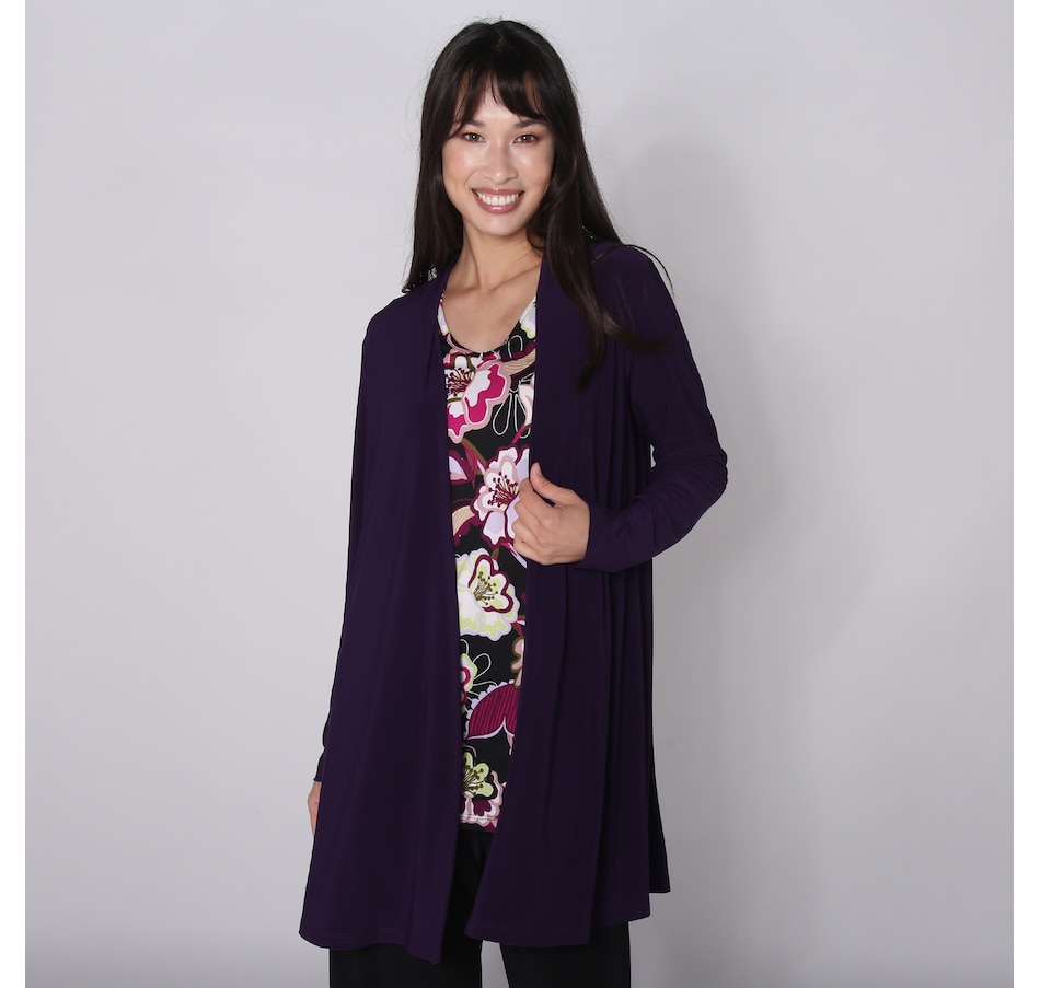 Image 253400_DPR.jpg, Product 253-400 / Price $19.33, Kim & Co. Deluxe Brazil Knit Long Sleeve Cardigan with Slits from Kim & Co. on TSC.ca's Fashion department