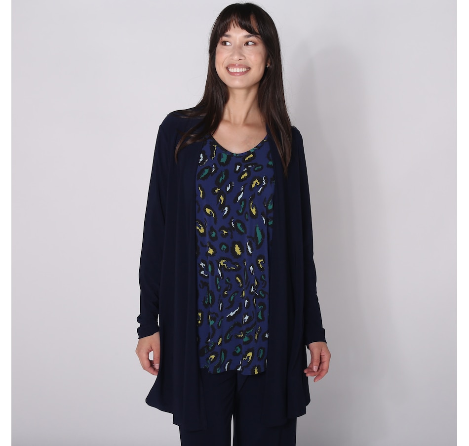 Image 253400_NVY.jpg, Product 253-400 / Price $19.33, Kim & Co. Deluxe Brazil Knit Long Sleeve Cardigan with Slits from Kim & Co. on TSC.ca's Fashion department