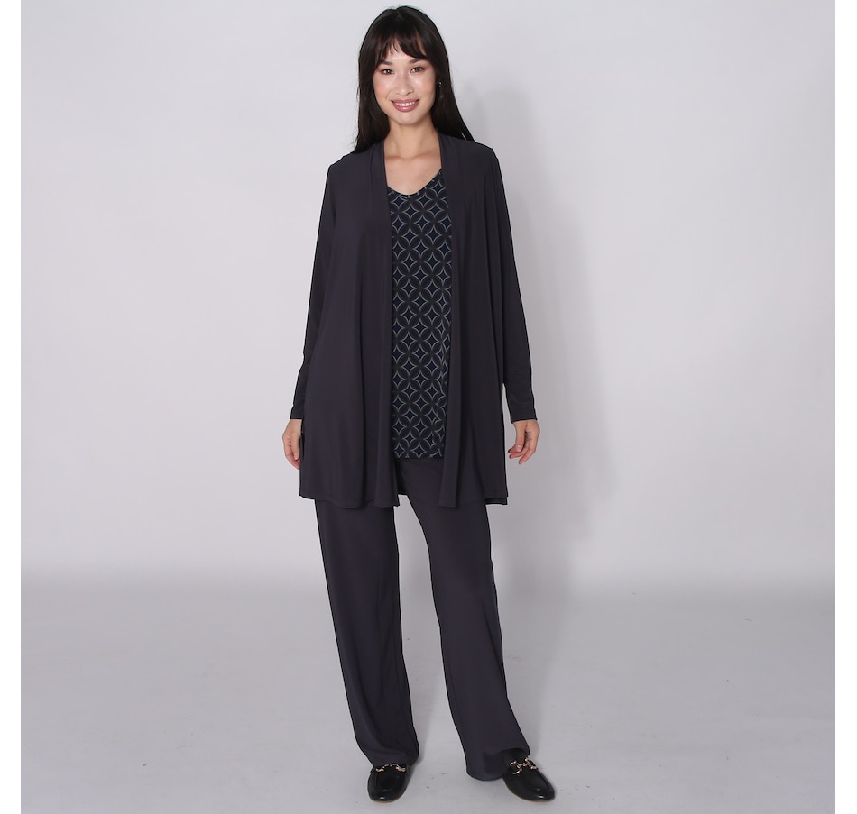 Image 253400_PEW.jpg, Product 253-400 / Price $19.33, Kim & Co. Deluxe Brazil Knit Long Sleeve Cardigan with Slits from Kim & Co. on TSC.ca's Fashion department