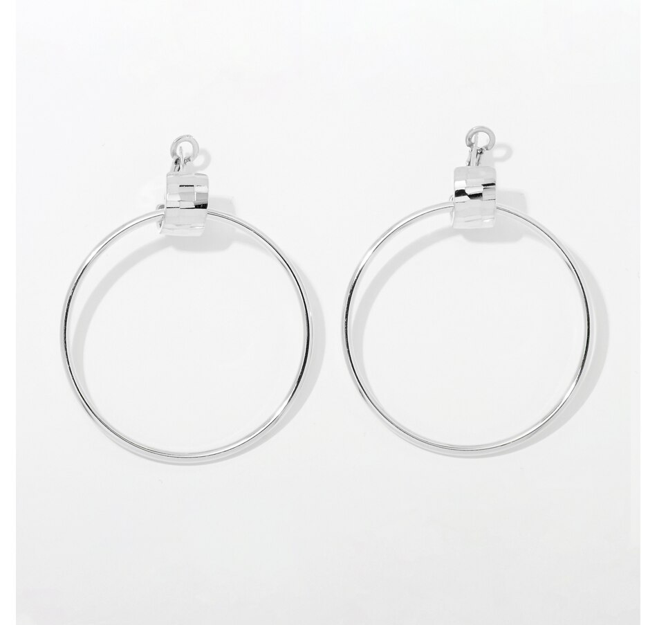 Image 253425_SLLG.jpg, Product 253-425 / Price $139.99 - $169.99, Silver Gallery Sterling Silver Omega Clip Door Knocker Hoop Earrings from Silver Gallery on TSC.ca's Jewellery department
