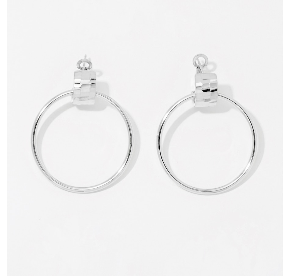 Image 253425_SLMD.jpg, Product 253-425 / Price $139.99 - $169.99, Silver Gallery Sterling Silver Omega Clip Door Knocker Hoop Earrings from Silver Gallery on TSC.ca's Jewellery department