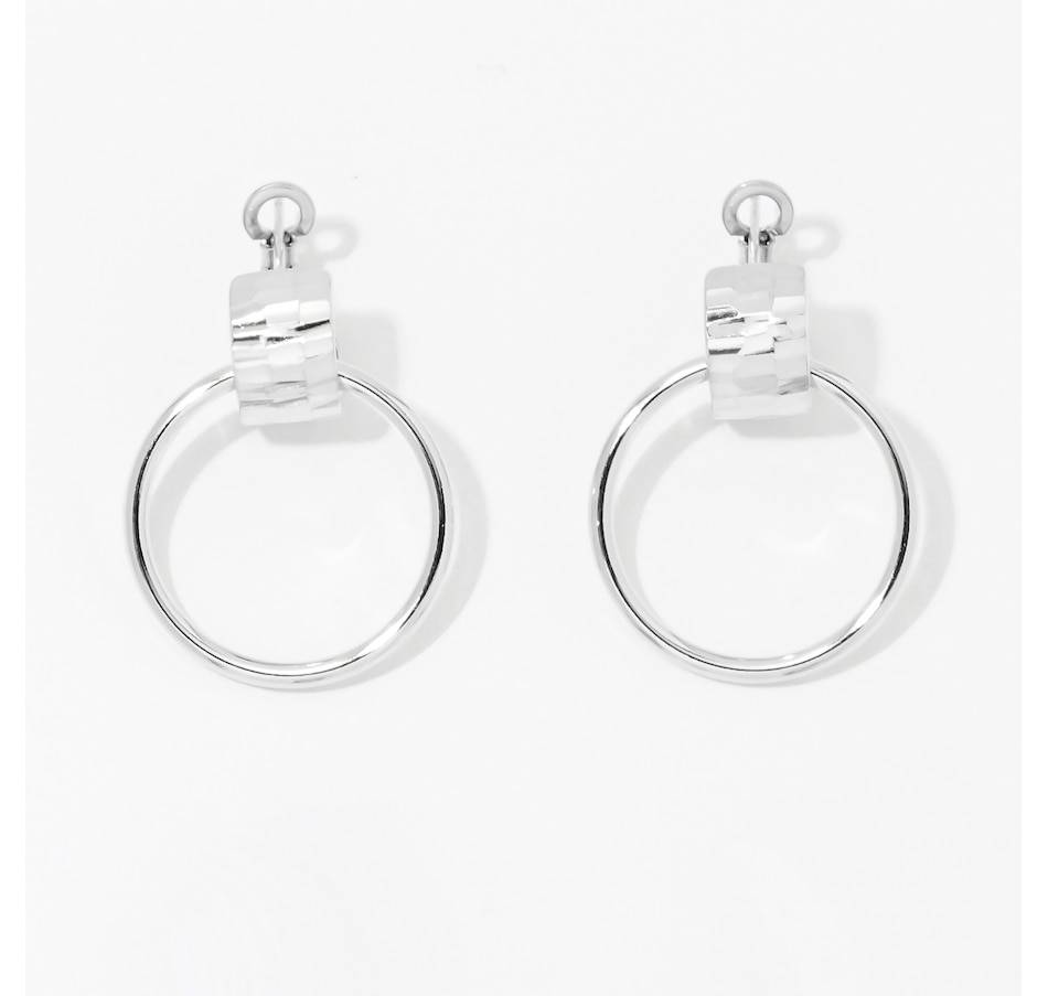 Image 253425_SLSM.jpg, Product 253-425 / Price $139.99 - $169.99, Silver Gallery Sterling Silver Omega Clip Door Knocker Hoop Earrings from Silver Gallery on TSC.ca's Jewellery department