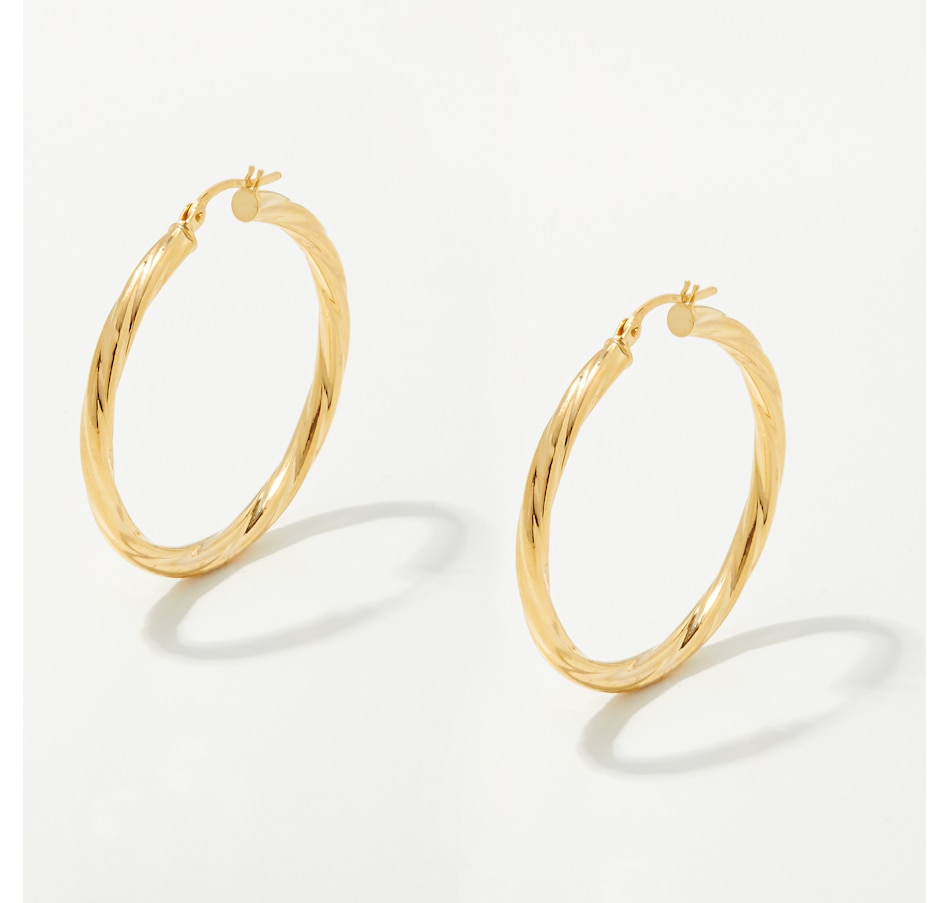 Image 253519.jpg, Product 253-519 / Price $229.99, TruGold 10K Yellow Gold Twisted Patterned Hoop Earrings from TruGold on TSC.ca's Jewellery department