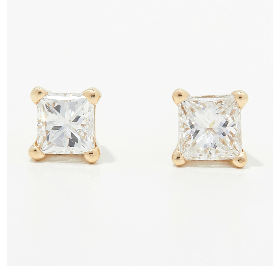 Image 253525_ALTMORE1.jpg, Product 253-525 / Price $399.99, 14K Gold 0.25 av. ctw Princess Cut Diamond Stud Earrings from Diamond Show on TSC.ca's Jewellery department
