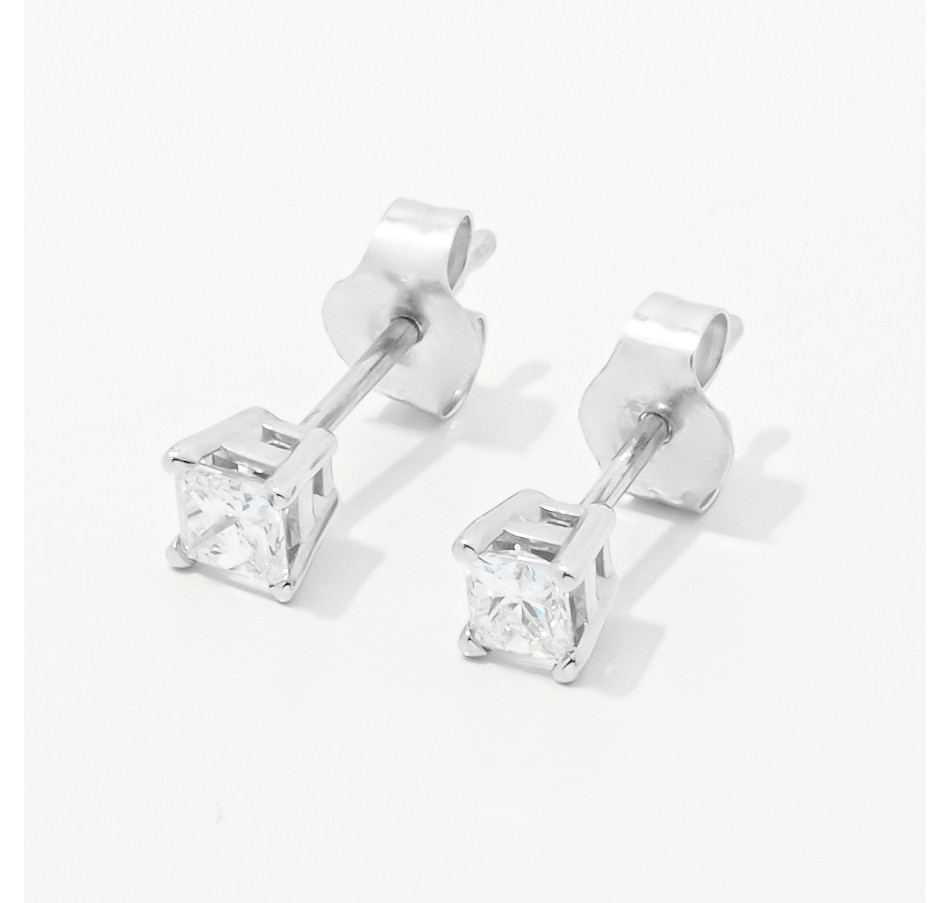 Image 253525_WGL.jpg, Product 253-525 / Price $399.99, 14K Gold 0.25 av. ctw Princess Cut Diamond Stud Earrings from Diamond Show on TSC.ca's Jewellery department
