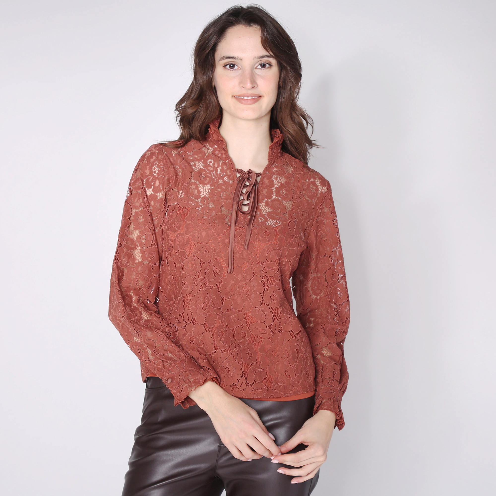 Parker & Rowe Lace Blouse with Lace Up Detail - TSC.ca