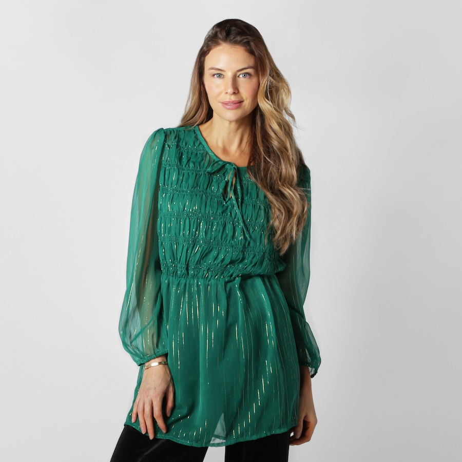 Image 253628_EMGLD.jpg, Product 253-628 / Price $31.33, Guillaume Lurex Trim Blouse with Cami from Guillaume on TSC.ca's Fashion department