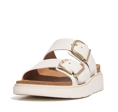 FitFlop Two-Bar Buckle Leather Slide