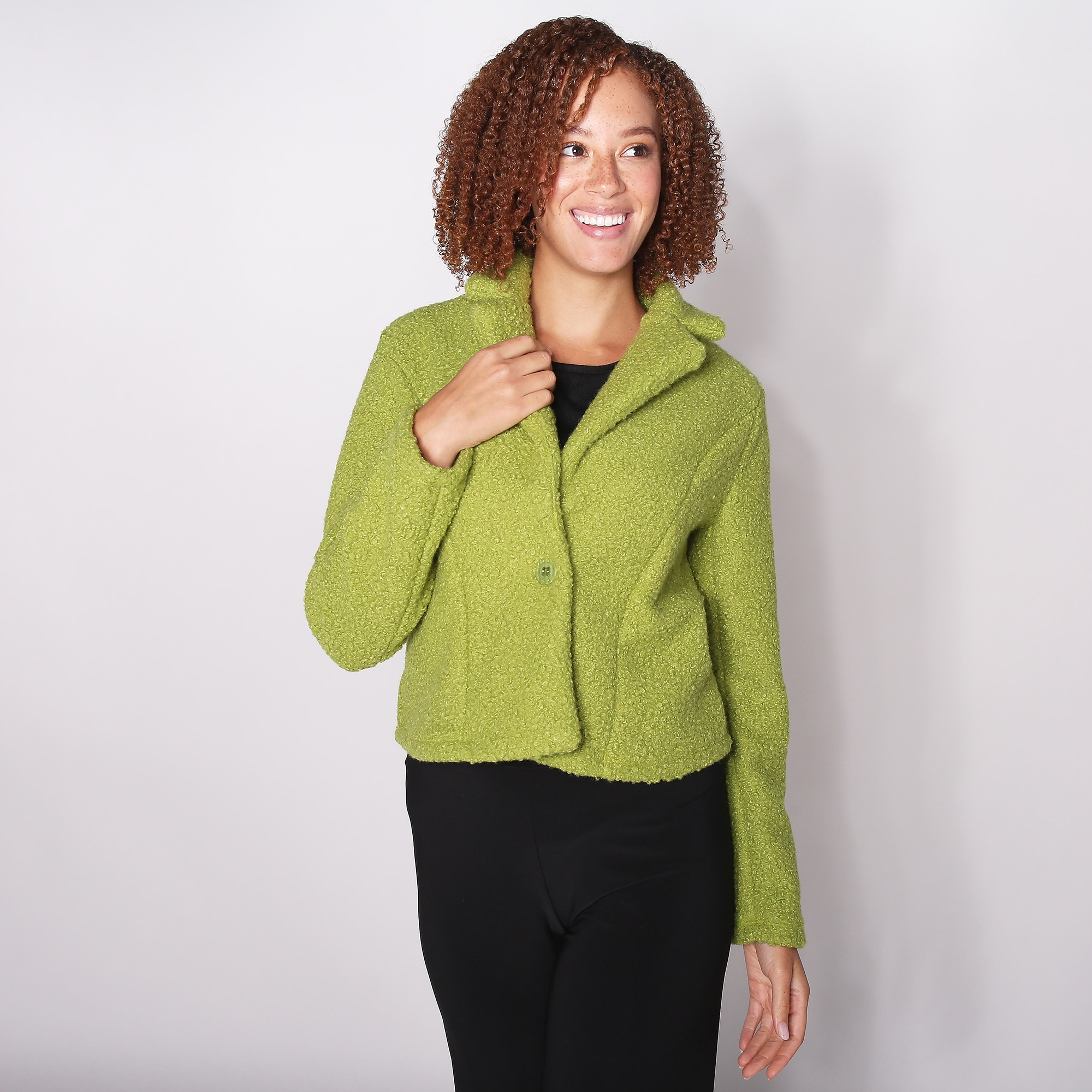 Kim & Co. Poodle Cloth Long Sleeve Short Jacket - TSC.ca