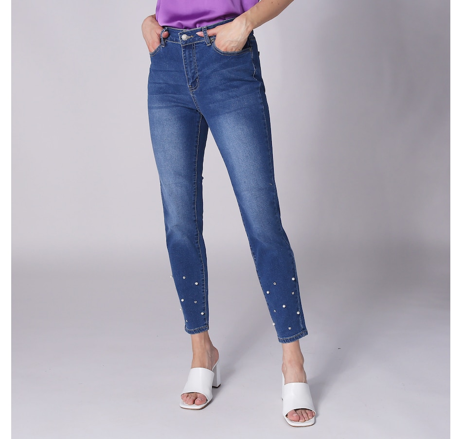 Image 253724_MDDM.jpg, Product 253-724 / Price $34.33, Mr. Max Denim Slim Leg Pant With Pearl Detail from Mr. Max on TSC.ca's Fashion department