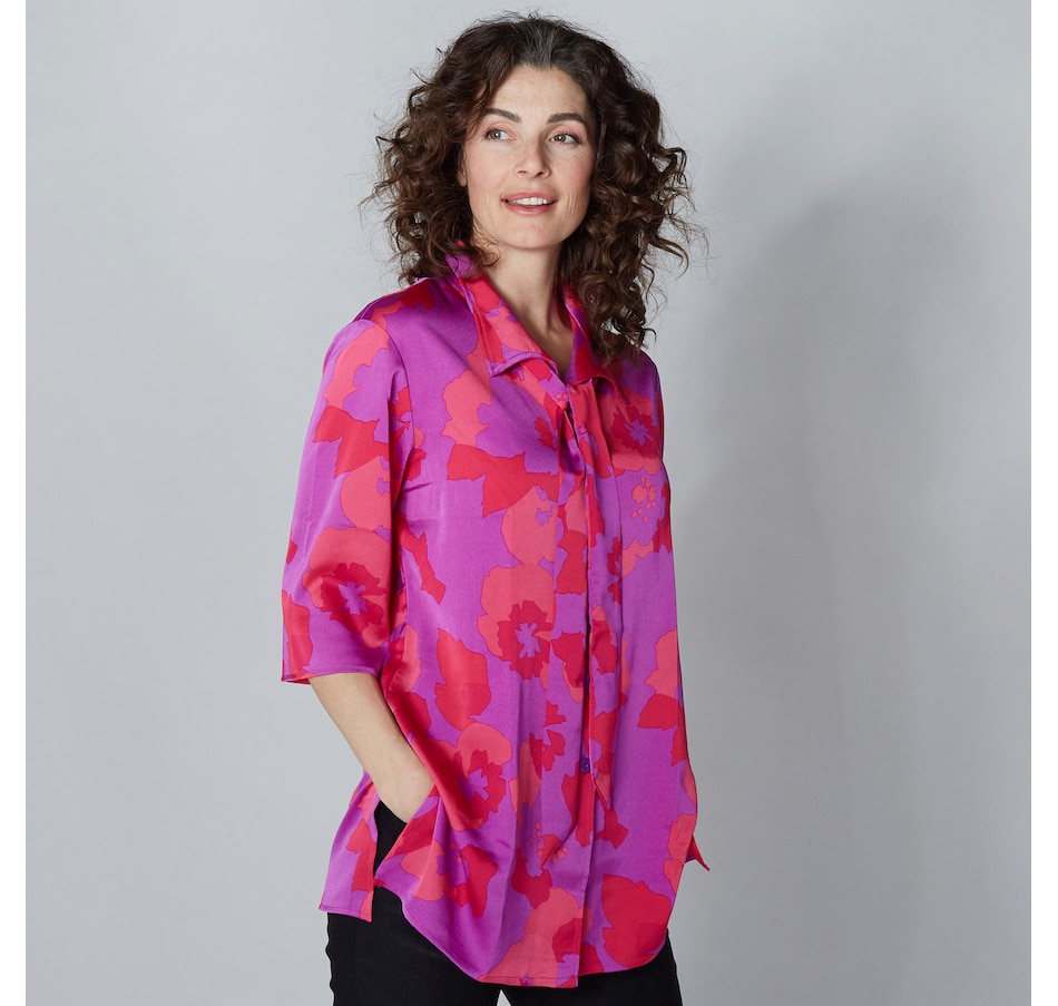 Clothing & Shoes - Tops - Shirts & Blouses - Mr. Max Print Satin Crepe ...