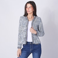 Legacy Nancy Tweed Lined Jacket With Pearl Trim Detail