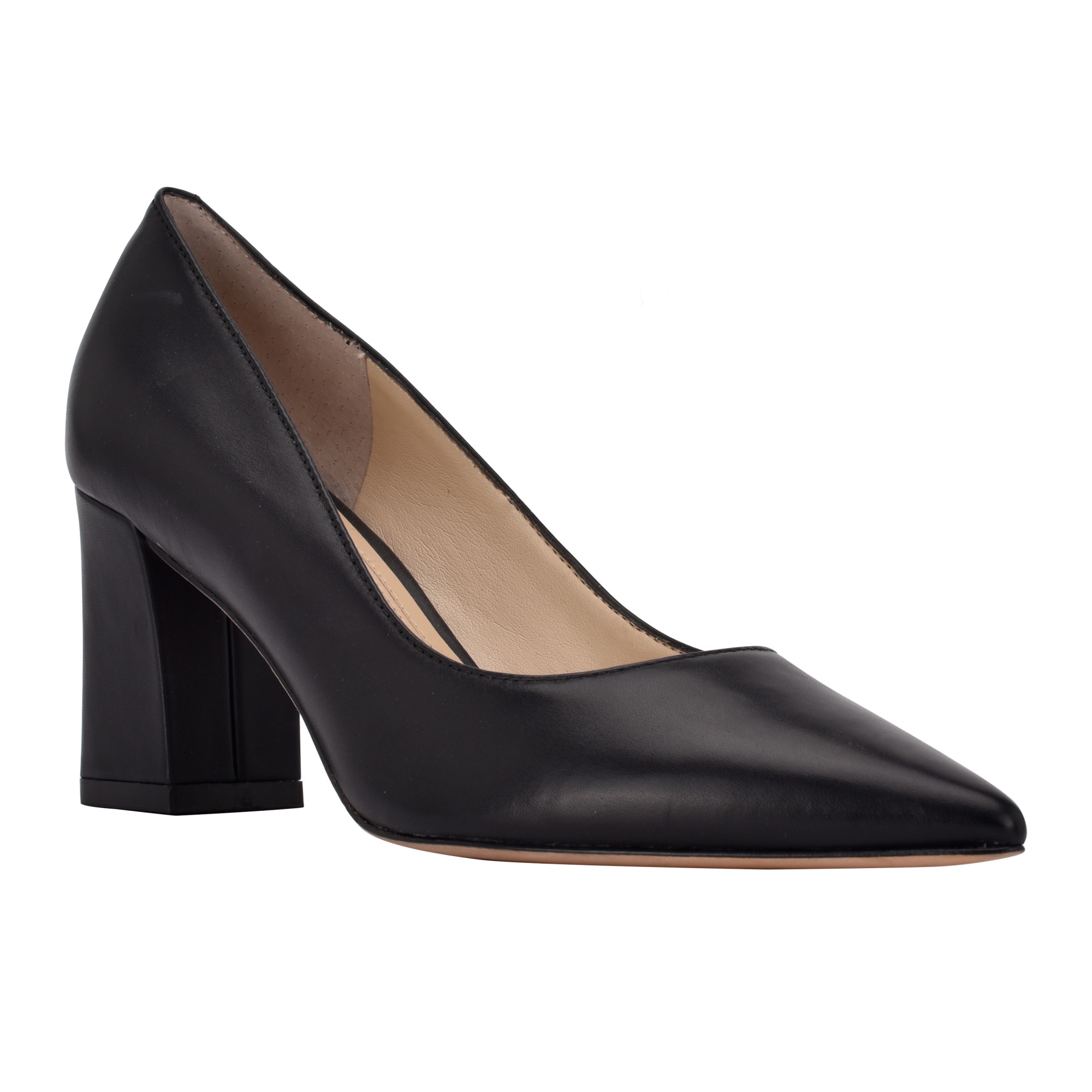 Black pointed toe block heel hotsell