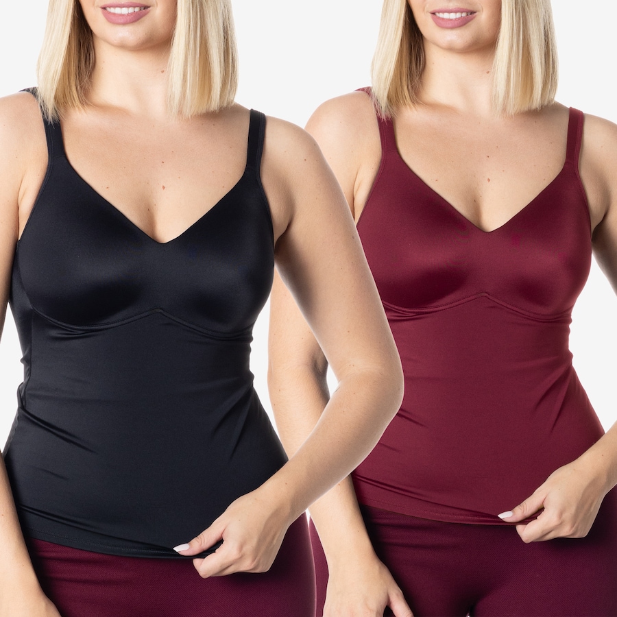 Image 253825_BLB.jpg, Product 253-825 / Price $70.00, Rhonda Shear Two-Pack Moulded Cup Flirt Camisole from Rhonda Shear Shapewear on TSC.ca's Fashion department