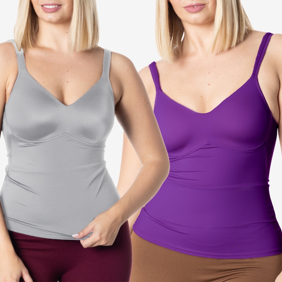 Image 253825_GRBY.jpg, Product 253-825 / Price $70.00, Rhonda Shear Two-Pack Moulded Cup Flirt Camisole from Rhonda Shear Shapewear on TSC.ca's Fashion department