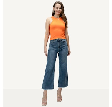 Orange Fashion Village Bamboo Wide Leg Denim Pant