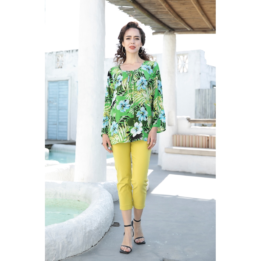 Image 253868_GRN.jpg, Product 253-868 / Price $23.33, Orange Fashion Village Viscose Peasant Top from Orange Fashion Village on TSC.ca's Fashion department