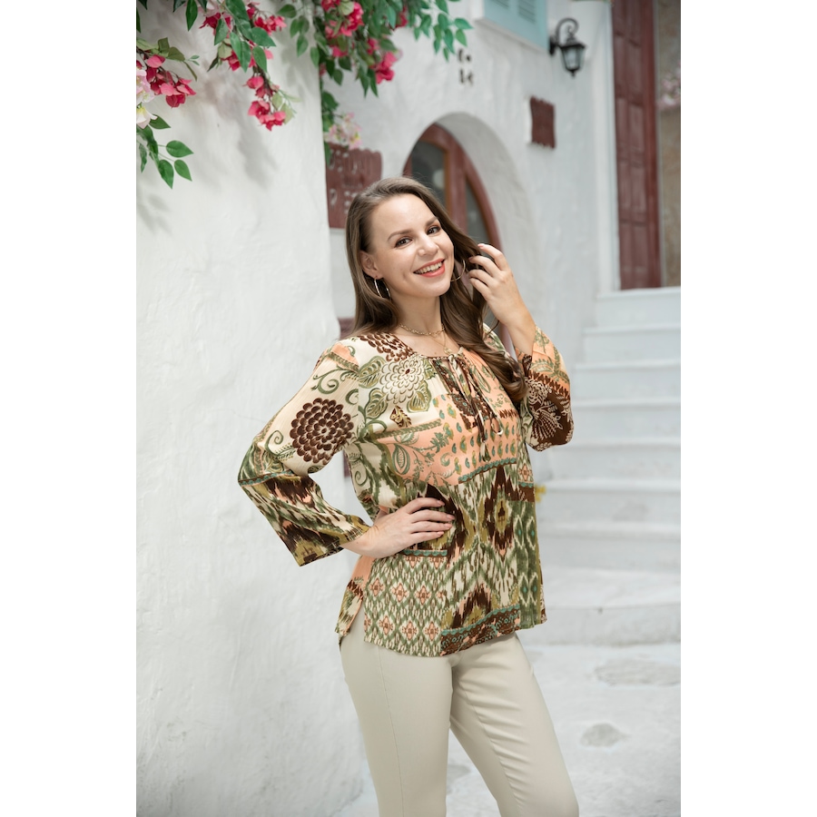 Image 253868_TPE.jpg, Product 253-868 / Price $23.33, Orange Fashion Village Viscose Peasant Top from Orange Fashion Village on TSC.ca's Fashion department