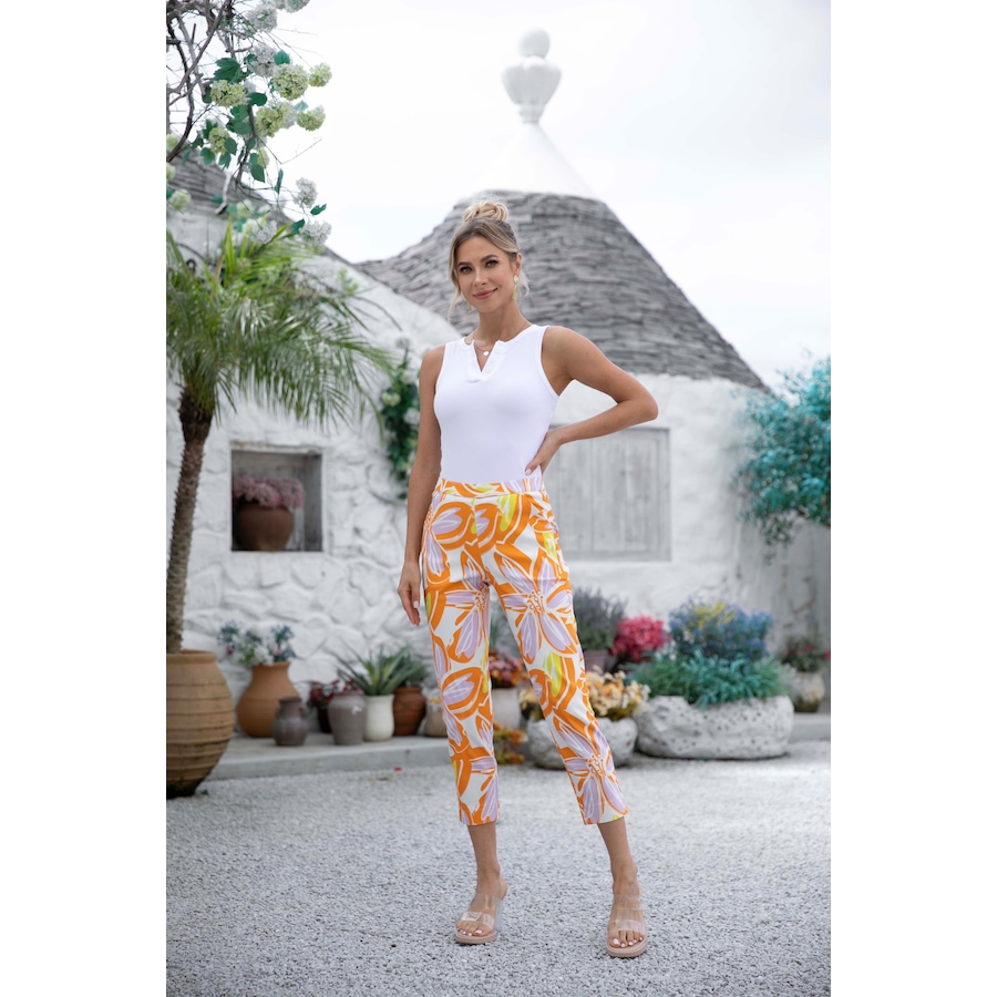 Image 253877_ORA.jpg, Product 253-877 / Price $29.33, Orange Fashion Village Pull-On Printed Capri With Pockets from Orange Fashion Village on TSC.ca's Fashion department