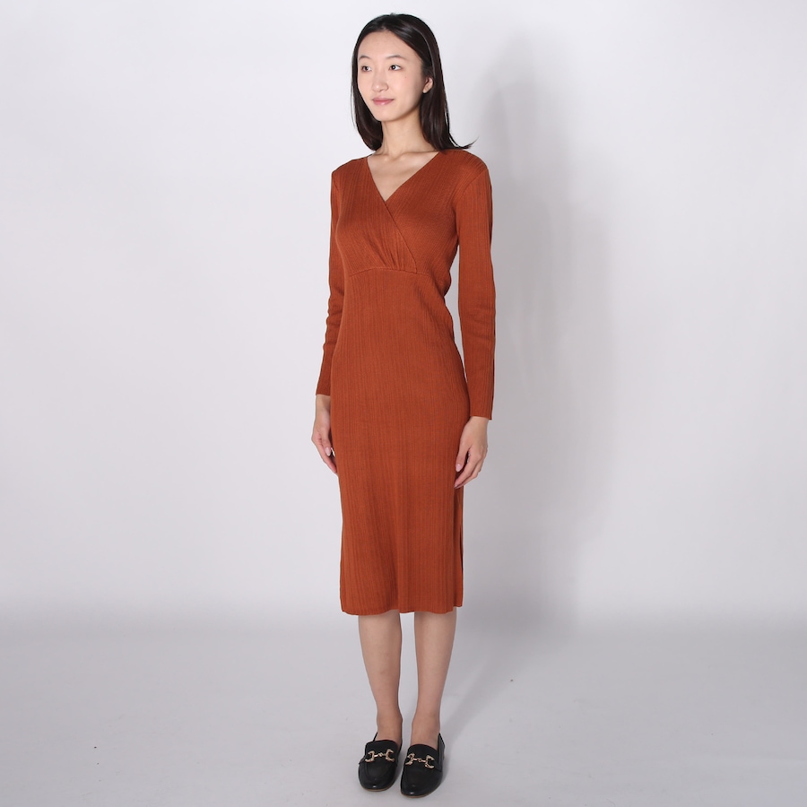 Image 253938_SIE.jpg, Product 253-938 / Price $24.33, Nina Leonard Long Sleeve V-Neck Twist Front Knit Sweater Dress with Side Slits from Nina Leonard on TSC.ca's Fashion department
