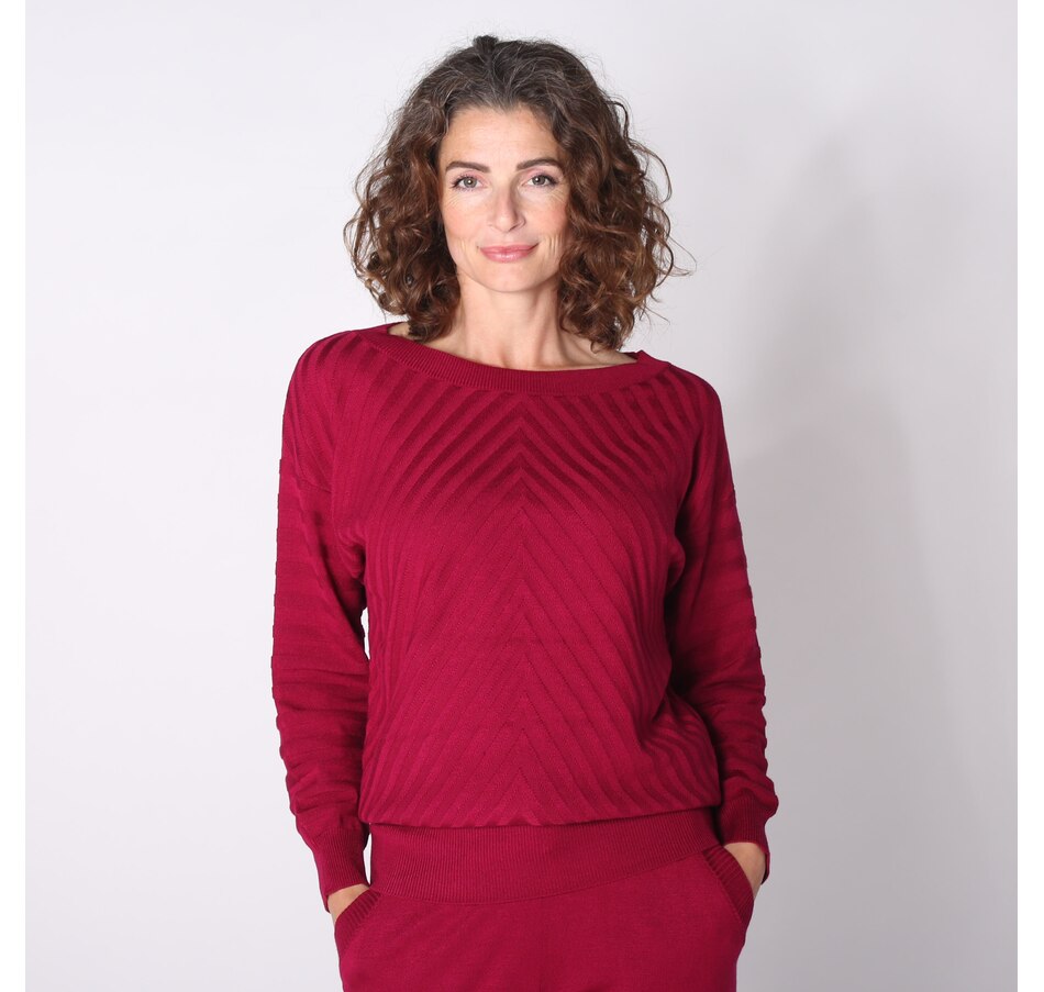 Image 253967_SGA.jpg, Product 253-967 / Price $19.33, Hailey Lyn Boatneck Chevron Knit Sweater from Hailey Lyn on TSC.ca's Fashion department
