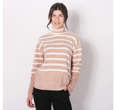 Cuddl Duds Fleecewear with Stretch Turtleneck Pullover