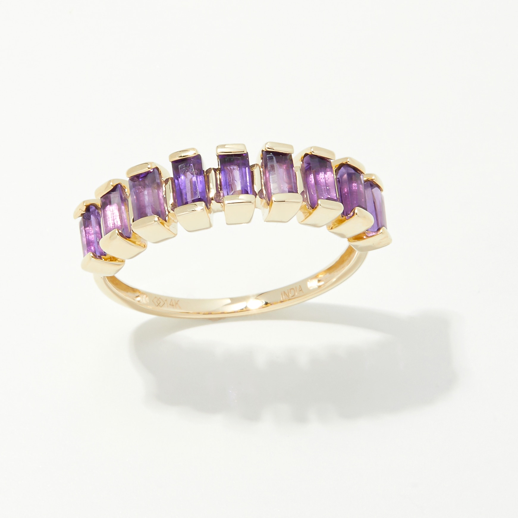 14K White Gold Baguette Gemstone Band - TSC.ca