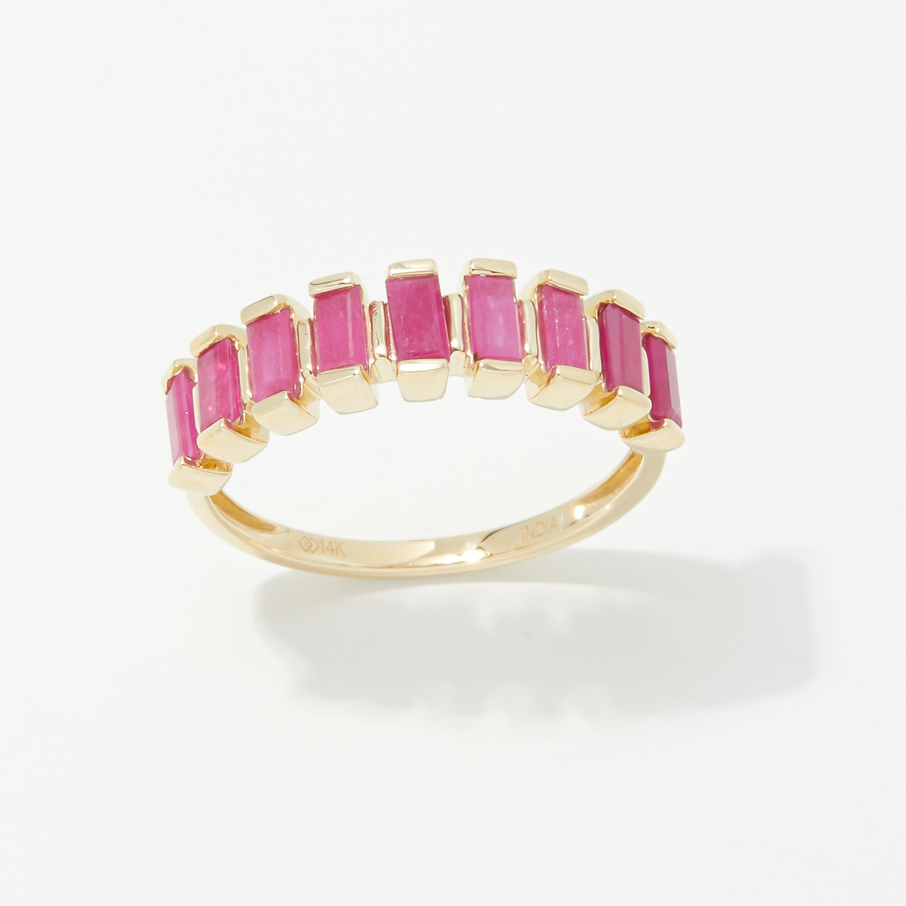 14K White Gold Baguette Gemstone Band - TSC.ca