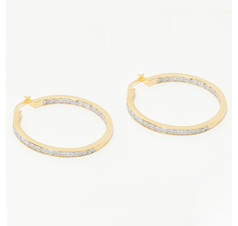 Image 254072_ALTMORE1.jpg, Product 254-072 / Price $69.33, Colour of Diamonds Sterling Silver/Yellow Gold Plated 0.50 ctw White Diamond Hoop Earrings from Colours of Diamonds on TSC.ca's Jewellery department