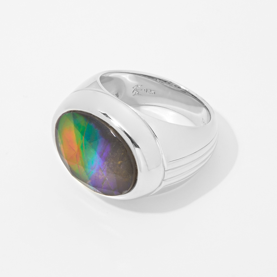 Image 254079_ALTMORE1.jpg, Product 254-079 / Price $799.99, Canadian Ammolite Gems Sterling Silver Oval Ammolite Statement Ring from Canadian Ammolite Gems on TSC.ca's Jewellery department