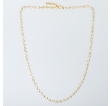 Diamonelle Sterling Silver Diamonelle Bezel Set Tennis Necklace