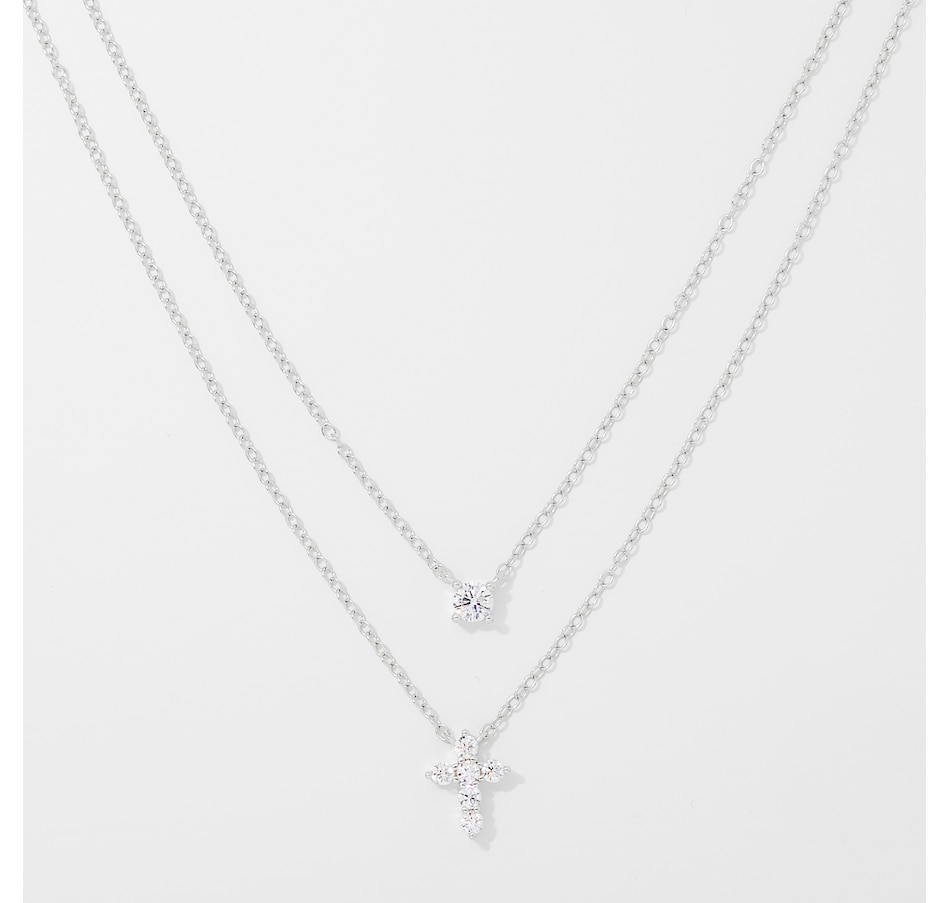 Image 254098.jpg, Product 254-098 / Price $39.33, Diamonelle Sterling Silver Rhodium Plate Diamonelle Double Layer Necklace from Diamonelle on TSC.ca's Jewellery department