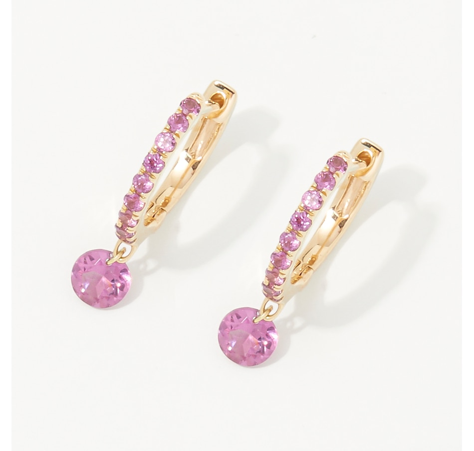 Image 254114_YGRHO.jpg, Product 254-114 / Price $449.33, Graziela Gems 14K Gold Floating Gemstone Hoop Earrings from Graziela Gems on TSC.ca's Jewellery department
