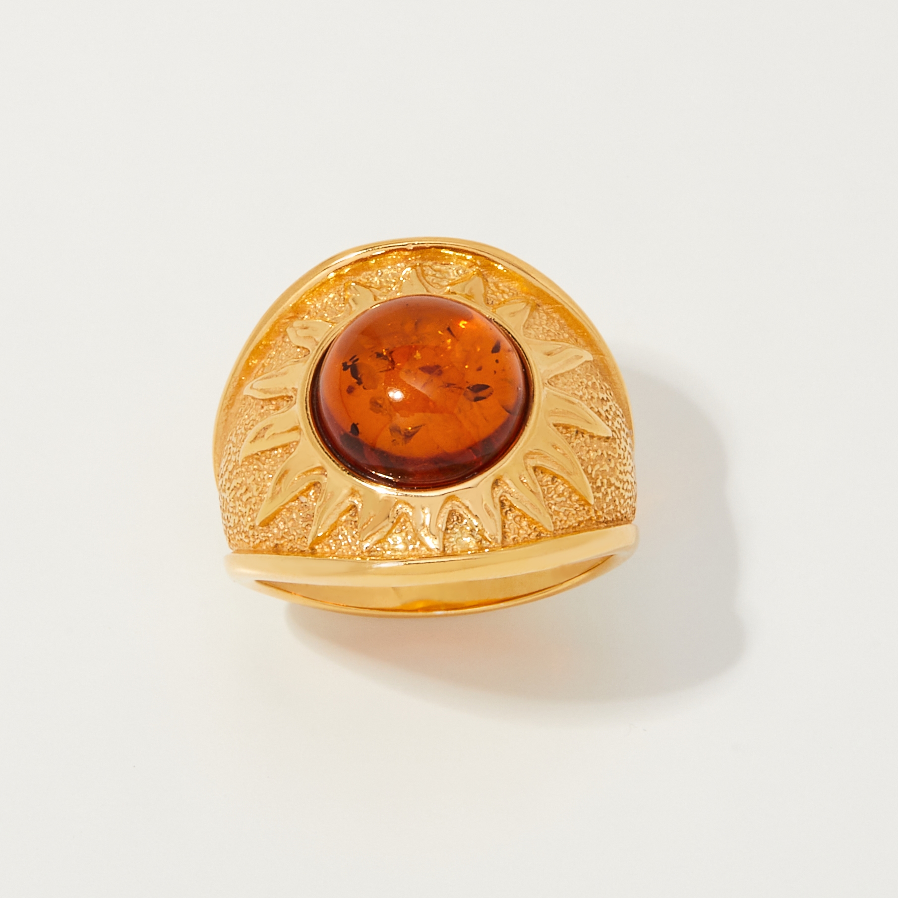 Amber Extraordinaire Sterling Silver Amber Sunshine Ring - TSC.ca