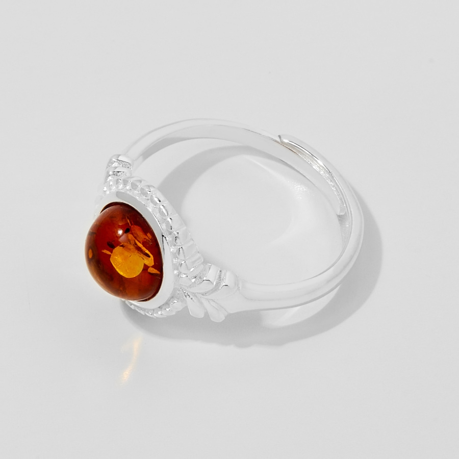 Image 254133_ALTMORE1.jpg, Product 254-133 / Price $49.99, Amber Extraordinaire Sterling Silver Round Amber Adjustable Ring from Amber Extraordinaire on TSC.ca's Jewellery department