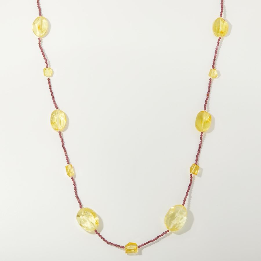 Image 254155.jpg, Product 254-155 / Price $899.99, Amber Extraordinaire Artisan Collection Lemon Amber and Garnet Necklace from Amber Extraordinaire on TSC.ca's Jewellery department
