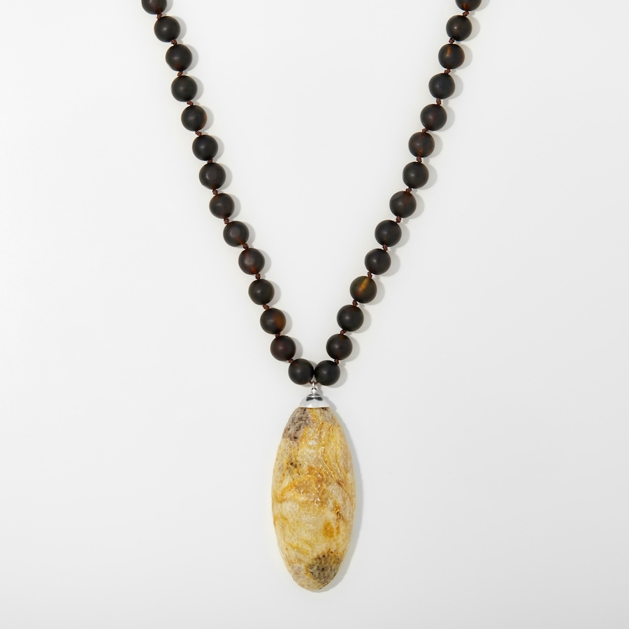 Image 254160.jpg, Product 254-160 / Price $299.99, Amber Extraordinaire Artisan Collection Sterling Silver Marble and Black Amber Necklace from Amber Extraordinaire on TSC.ca's Jewellery department