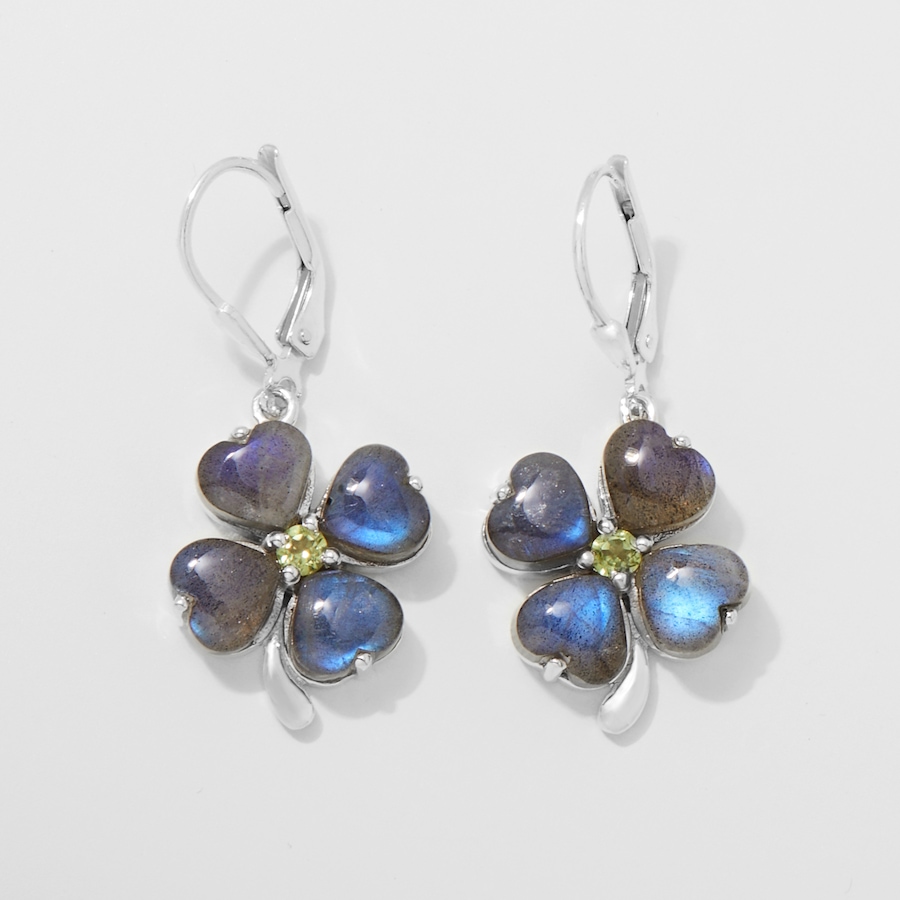 Image 254221_LAE.jpg, Product 254-221 / Price $139.99, Himalayan Gems Sterling Silver Gemstone Clover Earrings from Himalayan Gems on TSC.ca's Jewellery department