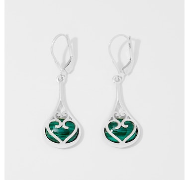 Himalayan Gems Sterling Silver Overlay Leverback Earrings