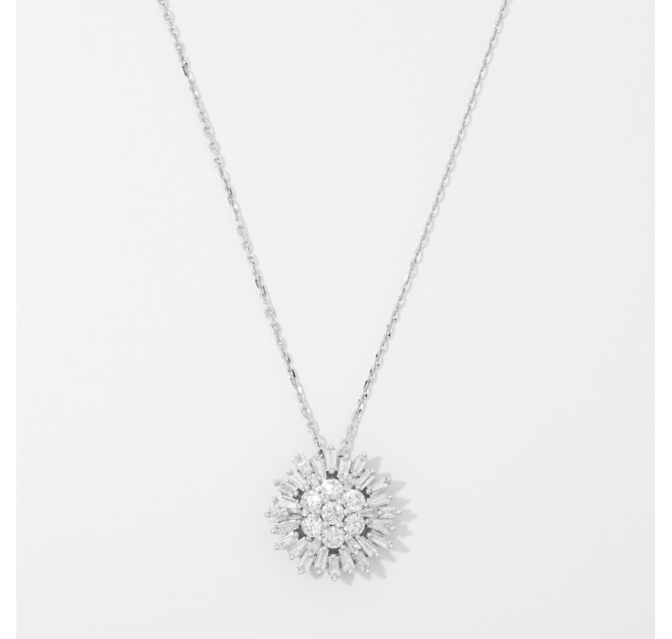 Image 254244_WGL.jpg, Product 254-244 / Price $1,829.99, 14K Gold 1.00 av. ctw Diamond Cluster Pendant with Chain from Diamond Show on TSC.ca's Jewellery department