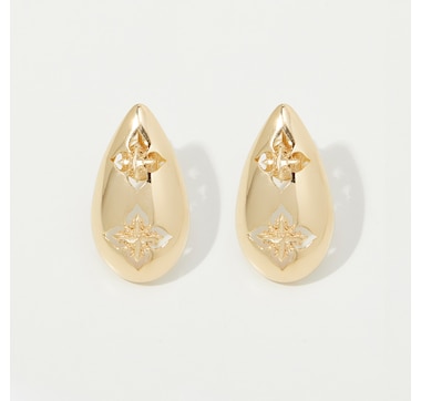 Stefano Oro 14K Yellow Gold Goccia Romanza Collection Earrings