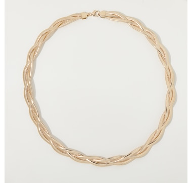 Stefano Oro 14K Yellow Gold Braided Omega Necklace